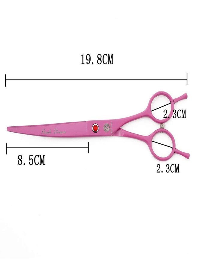Purple Dragon 7.0 inch Pink 3PCS Pet Grooming Scissors Cat Dog Hair Cutting & Thinning Shears Set for Women Female Pet Groomer - Image 4